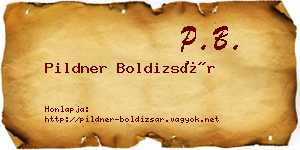 Pildner Boldizsár névjegykártya